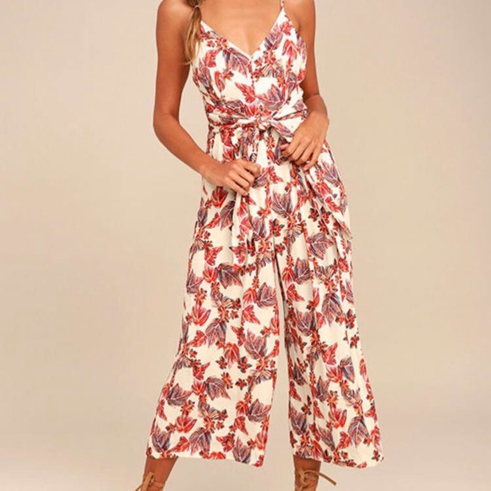 Free People Floral Print Jumpsuit - size 8
